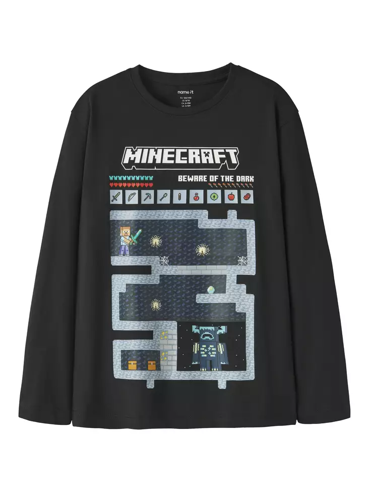 Name it lasten Minecraft paita, musta - Pitkähihaiset paidat - name13260043b - 1