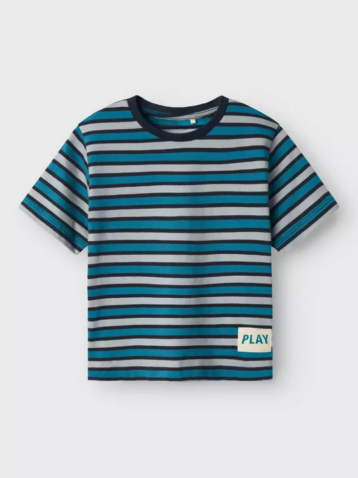 Name it lasten T-paita, turkoosi raita - T-paidat - name13238138fb - 1