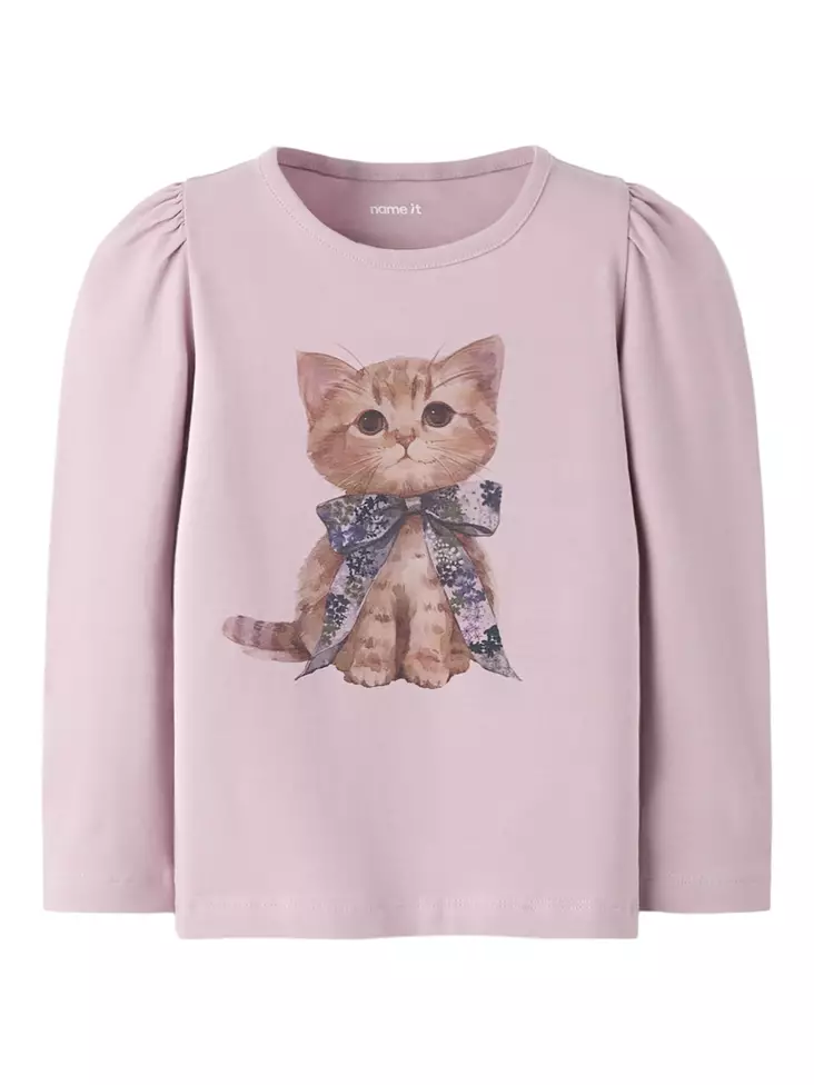Name it lasten trikoopaita, kissa roosa - Pitkähihaiset paidat - nameit13252729b - 1