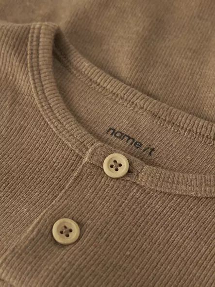 Name it lasten rib paita, ruskea - Pitkähihaiset paidat - name13198045tc - 2