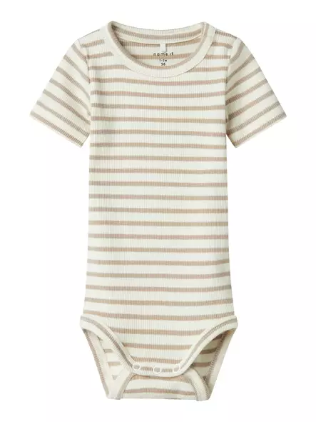 Name it vauvan body, beige raita - Lyhythihaiset bodyt ja kesäpuvut - name13240373pc - 1