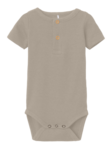 Name It LH rib body, beige - Lyhythihaiset bodyt ja kesäpuvut - name13218874pc - 1