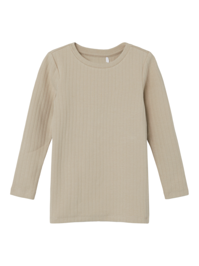 Name it lasten rib paita, beige - Pitkähihaiset paidat - name13225149pc - 1