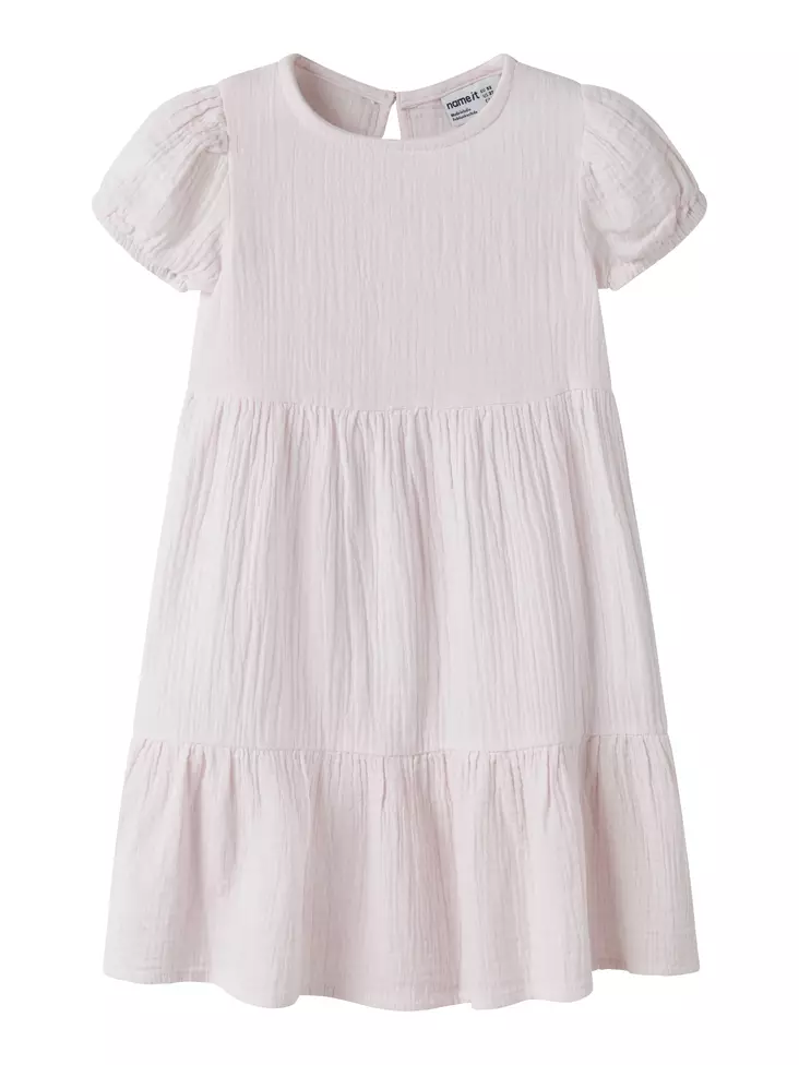 Name it lasten musliini mekko, vaal.pun - Lyhythihaiset mekot - name13240414c - 1