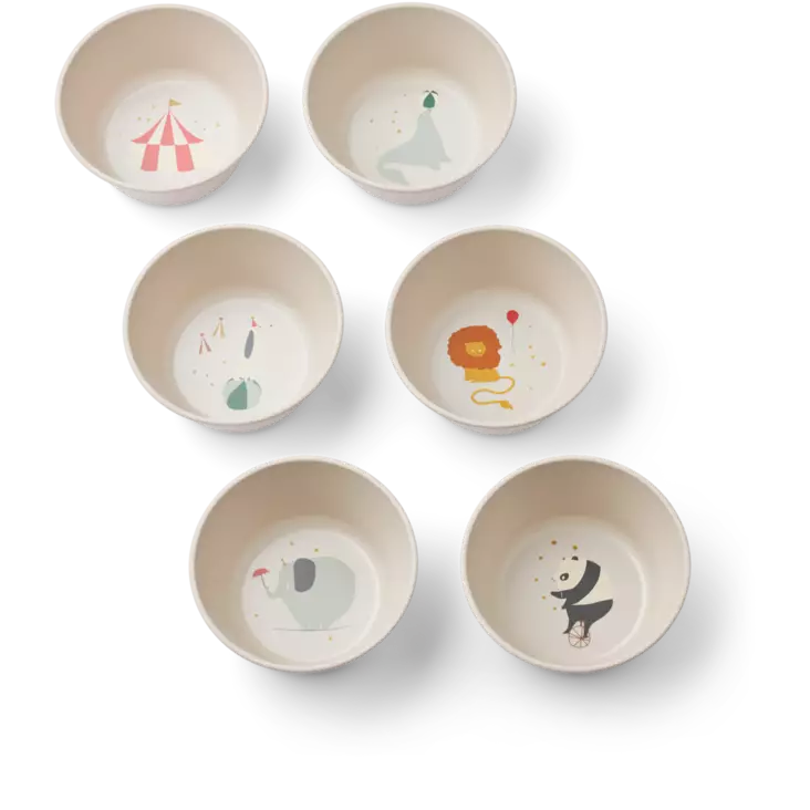 Liewood kulho 6kpl, sirkus - Juomapullot, astiat ja aterimet - LW19570c - 8