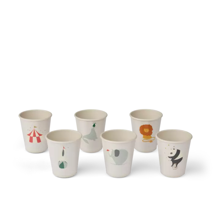 Liewood muki 6kpl, sirkus - Juomapullot, astiat ja aterimet - LW19571c - 4