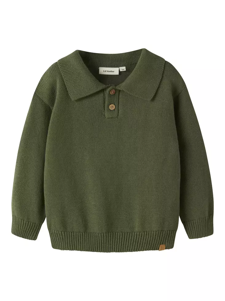 Lil' Atelier lasten kaulusneule, vihreä - Pitkähihaiset paidat - lil13258951c - 1