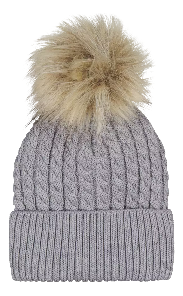 Metsola villapipo karvatupsulla, harmaa - Talvipäähineet - metswn25012c - 1