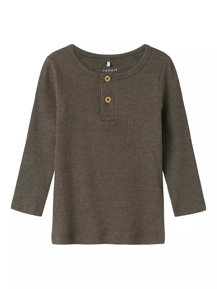 Name It lasten rib paita, ruskea - Pitkähihaiset paidat - nameit13198045bc - 1