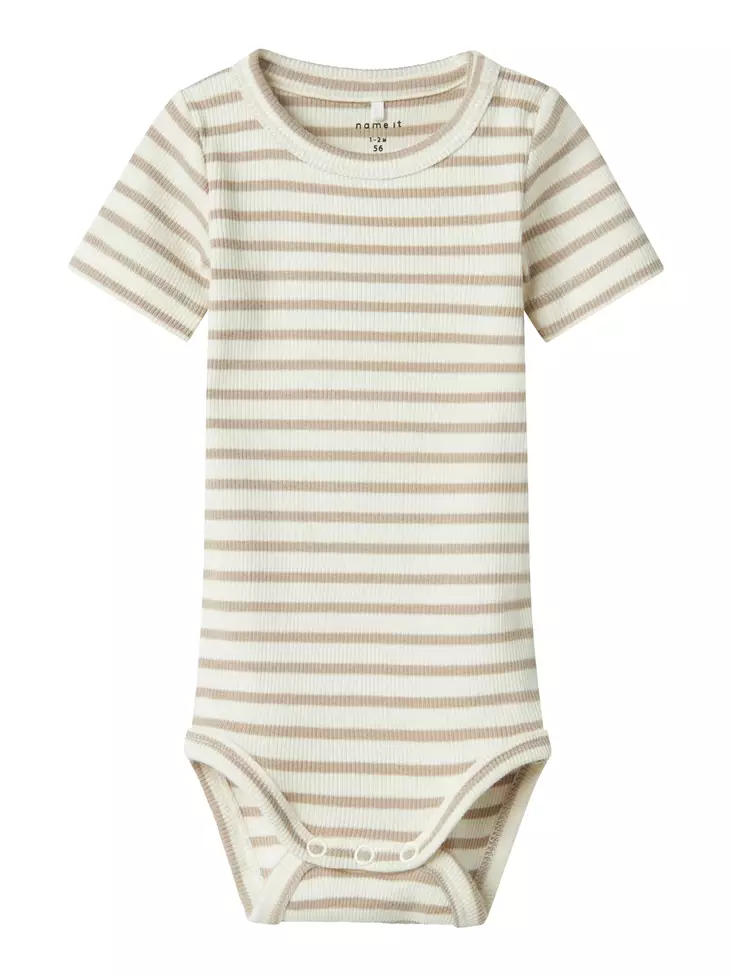 Name it vauvan body, beige raita - Lyhythihaiset bodyt ja kesäpuvut - name13240373pc - 1