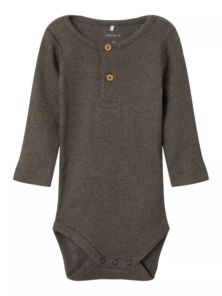 Name It vauvan rib body, ruskea - Pitkähihaiset bodyt - nameit13198041bc - 1