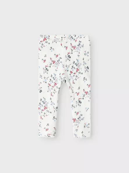 Name it vauvan rib legginsit, valk. kukka - Legginsit - name13241125cd - 2