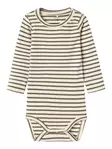 Name it vauvan rib body, ruskea/valk - Pitkähihaiset bodyt - name13231710d - 1