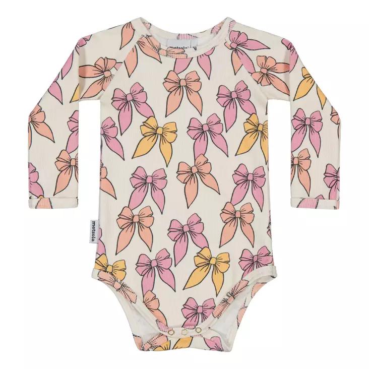 Metsola vauvan rib body, rusetti - Pitkähihaiset bodyt - metss26212090sd - 1