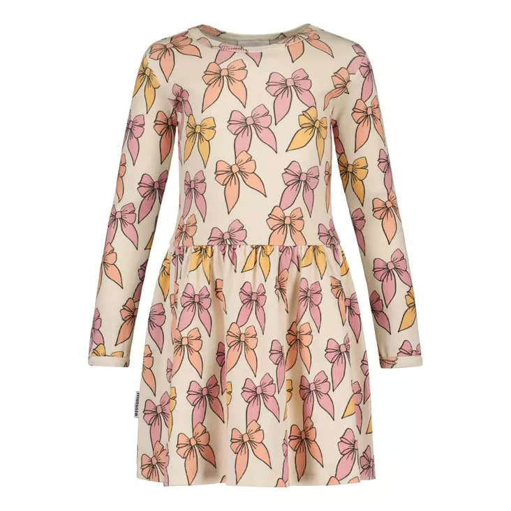 Metsola lasten rib mekko, rusetti - Pitkähihaiset mekot - metss26261044sd - 1