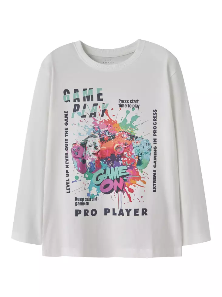 Name it lasten paita, valkoinen/videopeli - Pitkähihaiset paidat - name13238399cd - 1