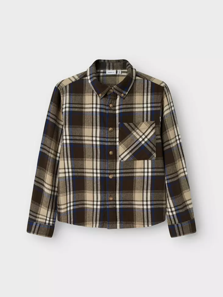 Name it lasten flanellipaita, ruskea - Pitkähihaiset paidat - name13246440d - 1