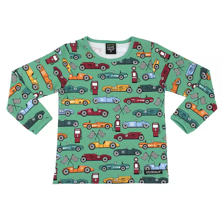 Villervalla lasten autopaita, vihreä - Pitkähihaiset paidat - vv25101LYve - 1