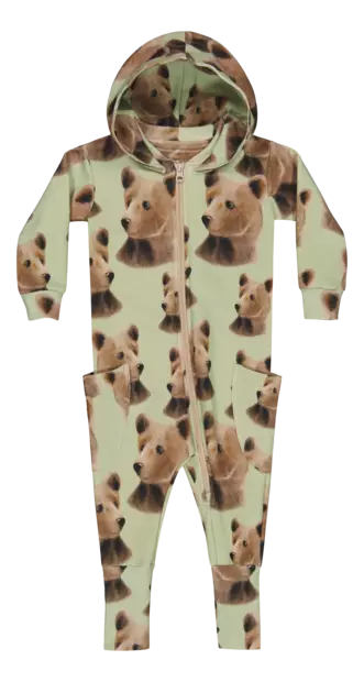 Metsola lasten jumpsuit, karhu/vihreä - Jumpsuitit ja haalarit - metss2661112090BG - 1