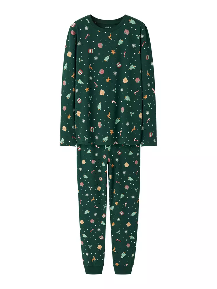 Name it lasten joulupyjama, vihreä - Yöasut - name13234977bg - 1