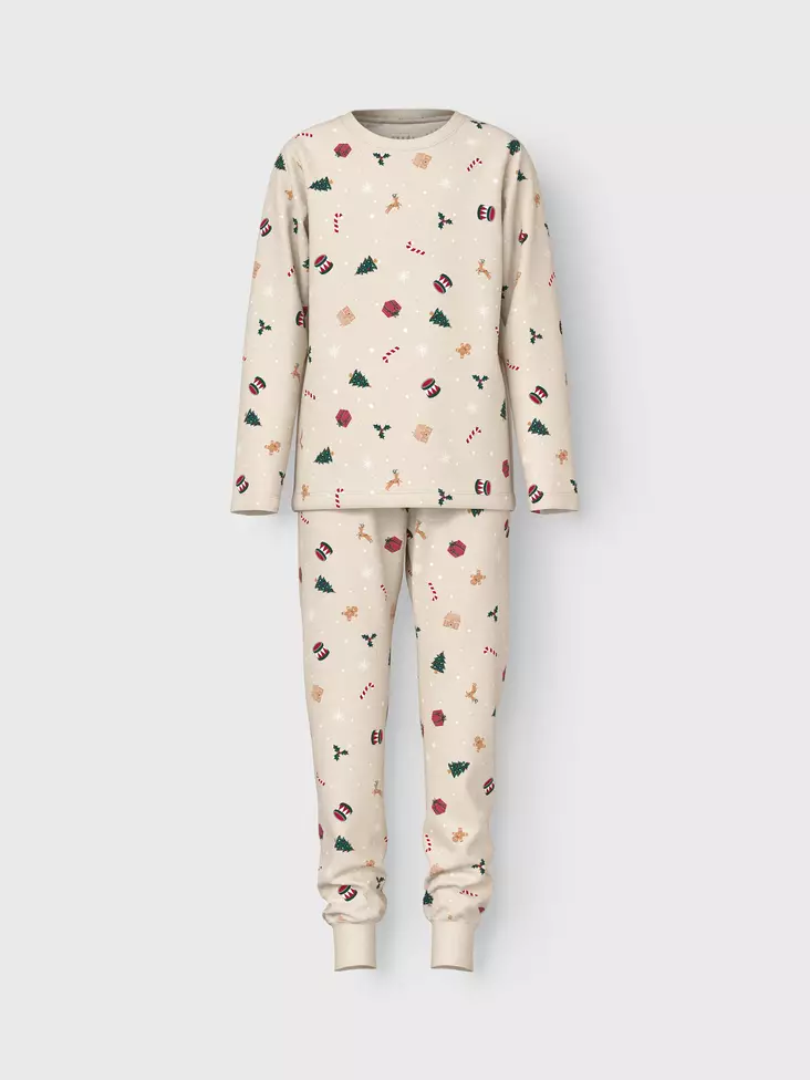 Name it lasten joulupyjama, vaalea - Yöasut - name13234977wg - 1