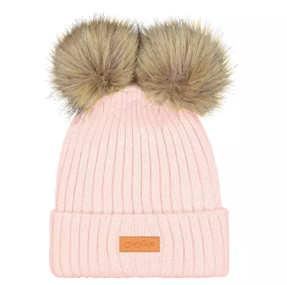 Gugguu villapipo karvatupsuilla, roosa - Talvipäähineet - gg250M704rg - 1