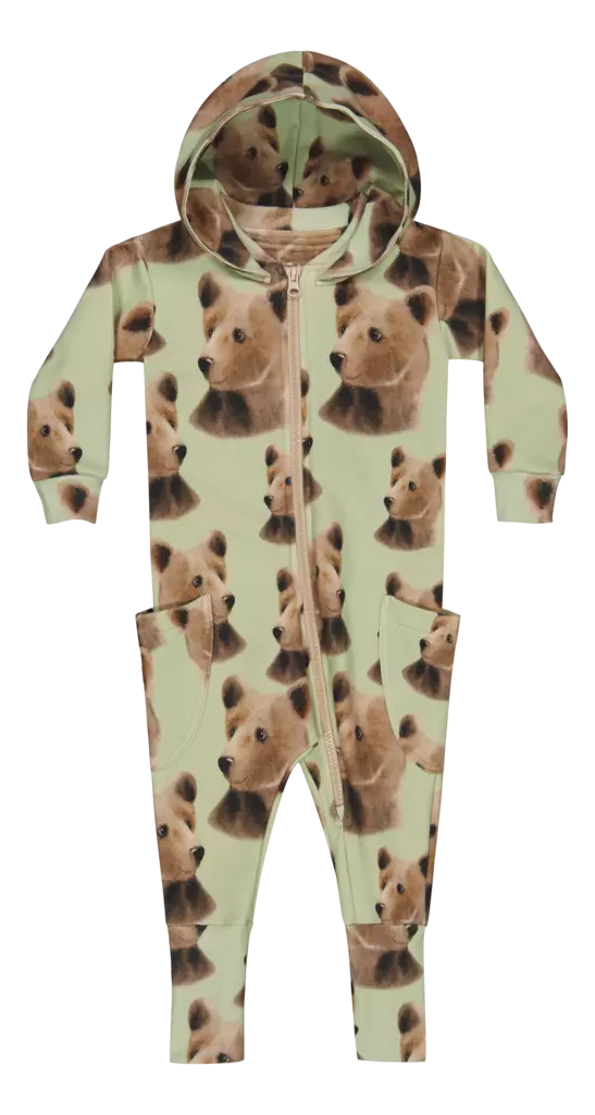 Metsola lasten jumpsuit, karhu/vihreä - Jumpsuitit ja haalarit - metss2661112090BG - 1