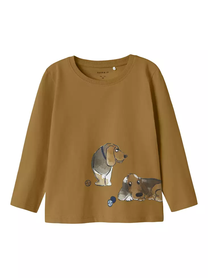 Name it lasten paita, ruskea/koira - Pitkähihaiset paidat - name13244645dg - 1