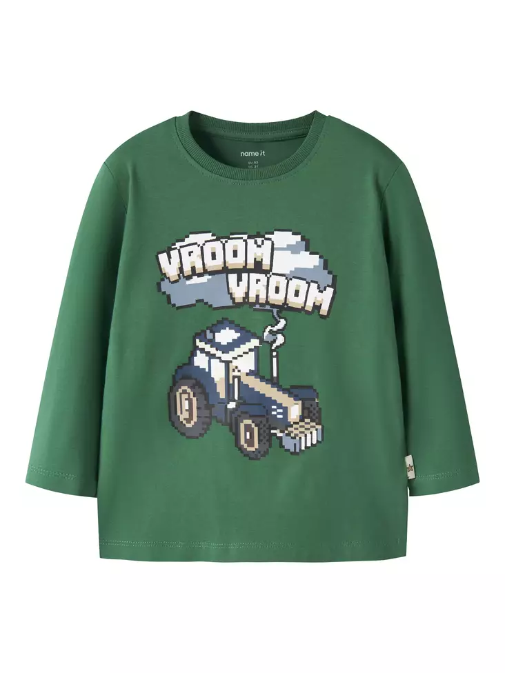 Name it trikoopaita traktori vihreä - Pitkähihaiset paidat - name13258468vg - 1
