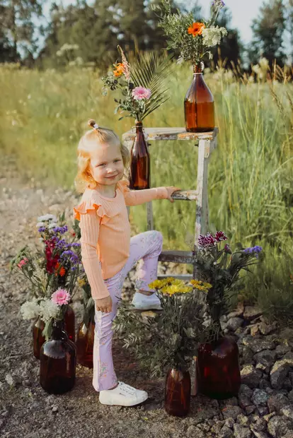 Metsola lasten bootcut housut, kukka - College- ja trikoohousut - metss2661171000SL - 2