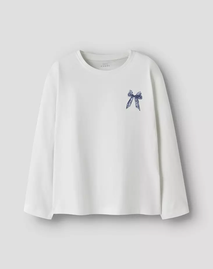 Name it lasten paita, valkoinen/rusetti - Pitkähihaiset paidat - name13234709bwl - 1