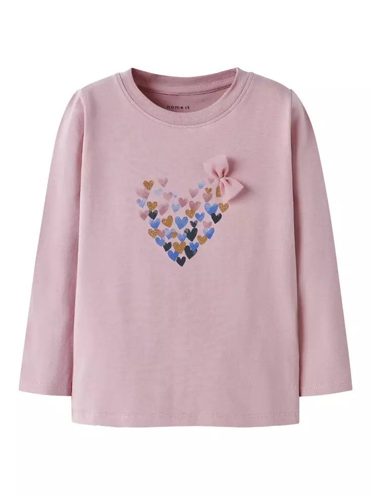 Name it lasten sydän trikoopaita, roosa - Pitkähihaiset paidat - name13251469bl - 1