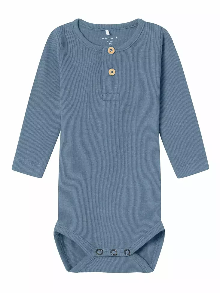Name it vauvan rib body, sini-harmaa - Pitkähihaiset bodyt - name13198041sl - 1