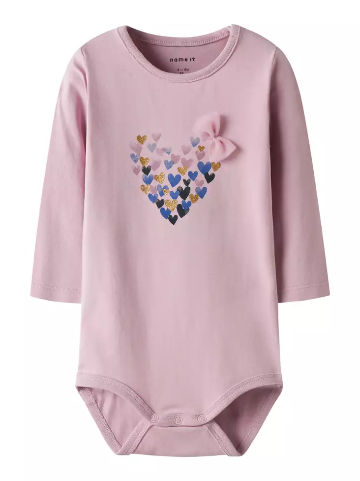 Name it vauvan sydän body, roosa - Pitkähihaiset bodyt - name13246482bl - 1