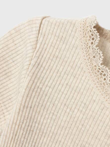 Name It vauvan lh rib body, beige - Lyhythihaiset bodyt ja kesäpuvut - nameit13218873pm - 2
