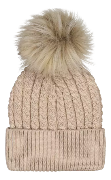 Metsola villapipo karvatupsulla, beige - Talvipäähineet - metswn25015nsm - 1