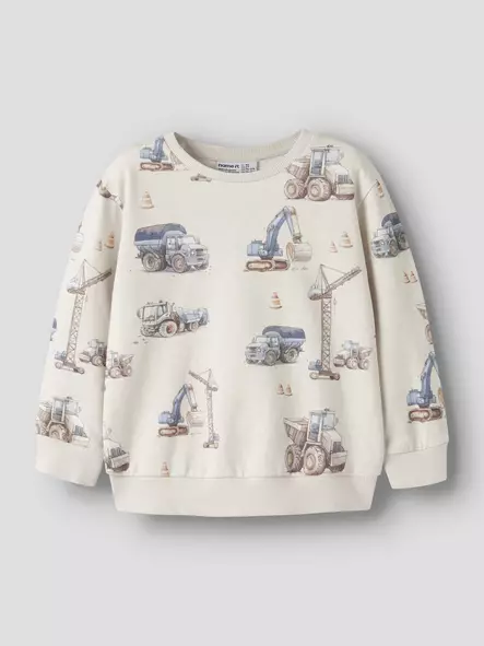Name it lasten collegepaita, työkoneet beige - Collegepaidat - name13259290pm - 1