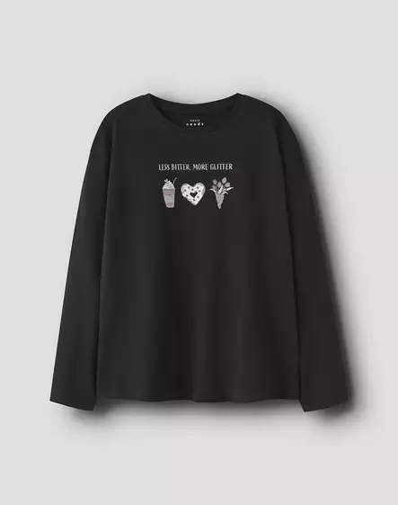 Name it lasten paita, musta/glitter - Pitkähihaiset paidat - name13234709bm - 1
