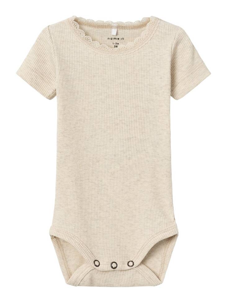 Name It vauvan lh rib body, beige - Lyhythihaiset bodyt ja kesäpuvut - nameit13218873pm - 1