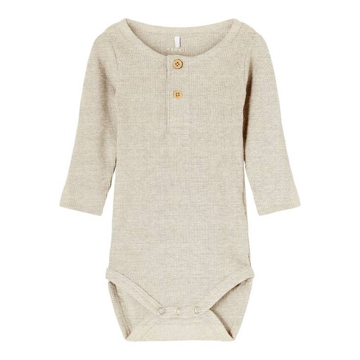 Name it vauvan rib body, beige - Pitkähihaiset bodyt - name13198041pm - 1