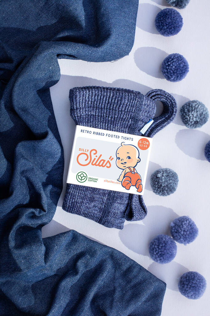 Silly Silas Footed Cotton Tights - Legginsit - SilFdenim - 1