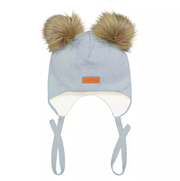 Gugguu nauhallinen villapipo karvatupsut, harmaa - Talvipäähineet - gg250M703sm - 1