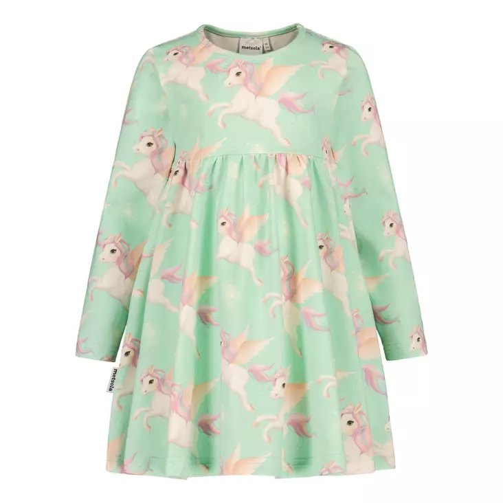 Metsola lasten mekko, yksisarvinen/minttu - Pitkähihaiset mekot - metss26244200m - 1