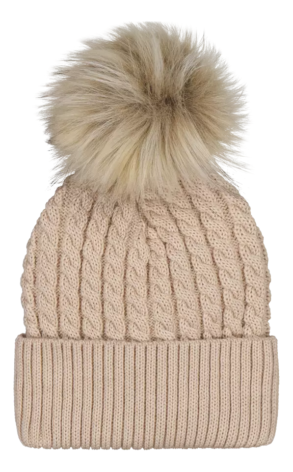 Metsola villapipo karvatupsulla, beige - Talvipäähineet - metswn25015nsm - 1