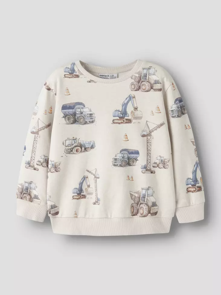 Name it lasten collegepaita, työkoneet beige - Collegepaidat - name13259290pm - 1