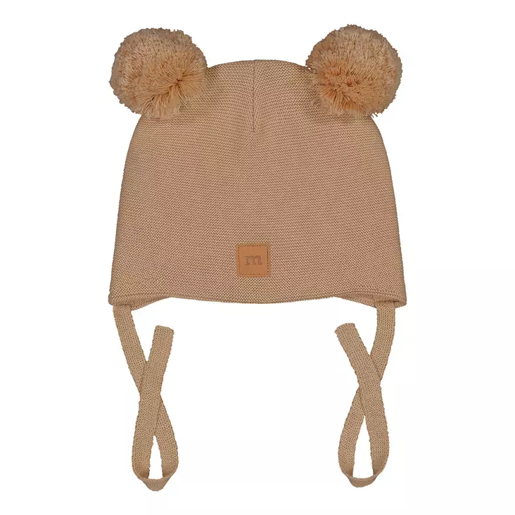 Metsola nauhallinen puuvillapipo lankatupsut, beige - Välikausipipot - metss26265040000n - 1