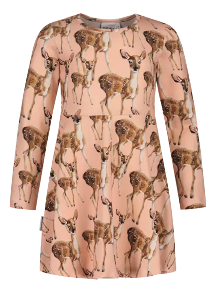 Metsola lasten mekko, bambi/persikka - Pitkähihaiset mekot - metss2661044200BP - 1