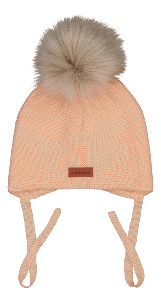 Metsola nauhallinen puuvilla neulepipo, persikka - Välikausipipot - metsSO00050mp - 1