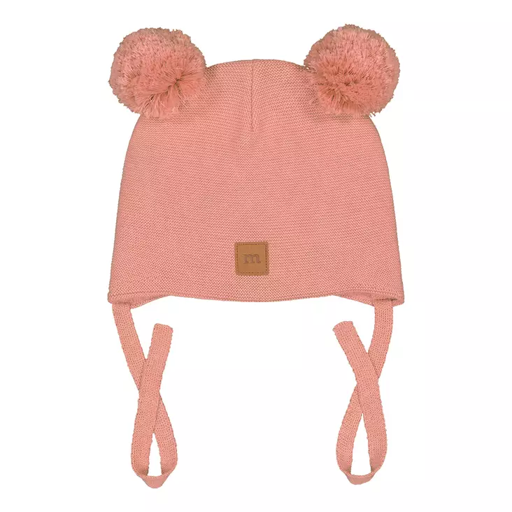 Metsola nauhallinen puuvillapipo lankatupsut, persikka - Välikausipipot - metss26265040pp - 1