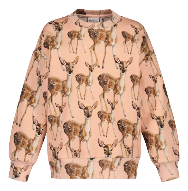 Metsola lasten collegepaita, bambi/persikka - Collegepaidat - metss2661091000BP - 1